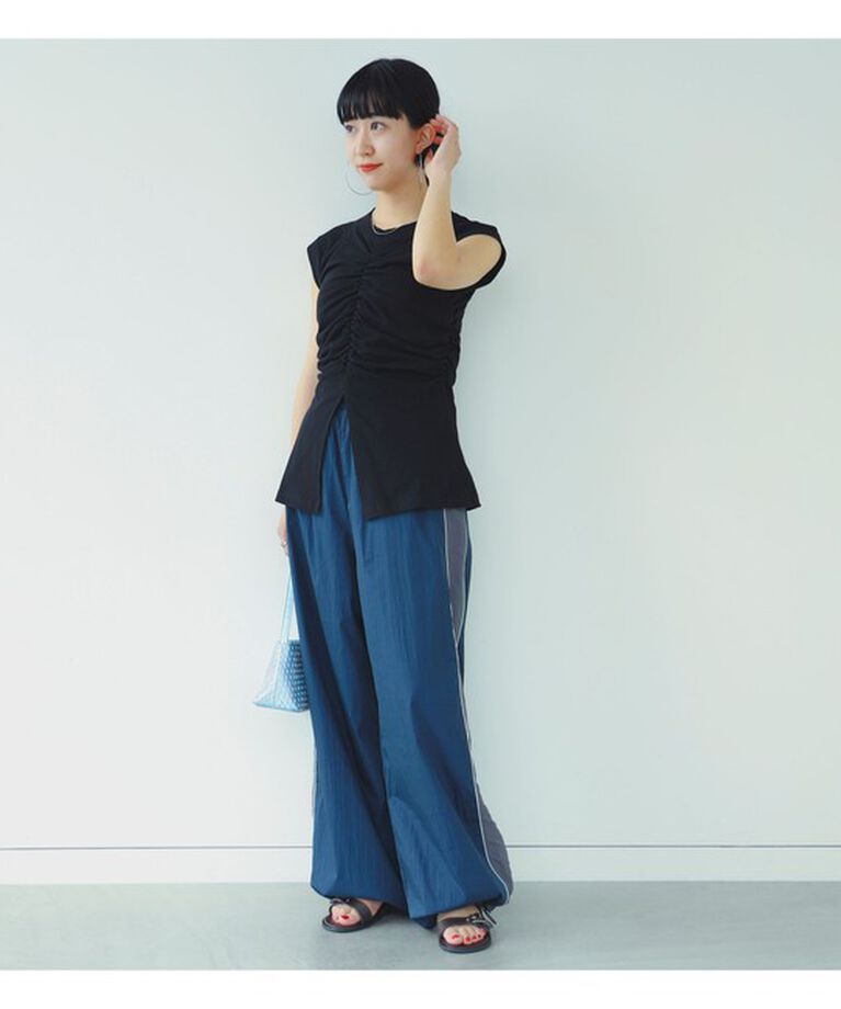 Ray BEAMS 「Ray BEAMS / ギャザー フロント ノースリーブ カットソー」|Tシャツ・カットソー|
