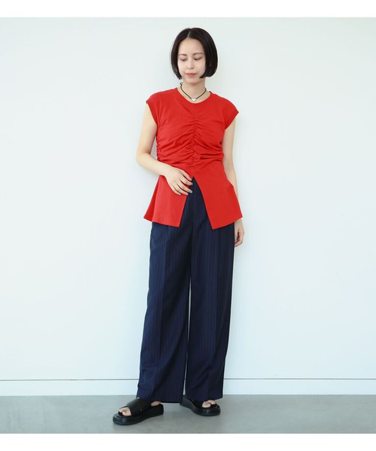 Ray BEAMS 「Ray BEAMS / ギャザー フロント ノースリーブ カットソー」|Tシャツ・カットソー|
