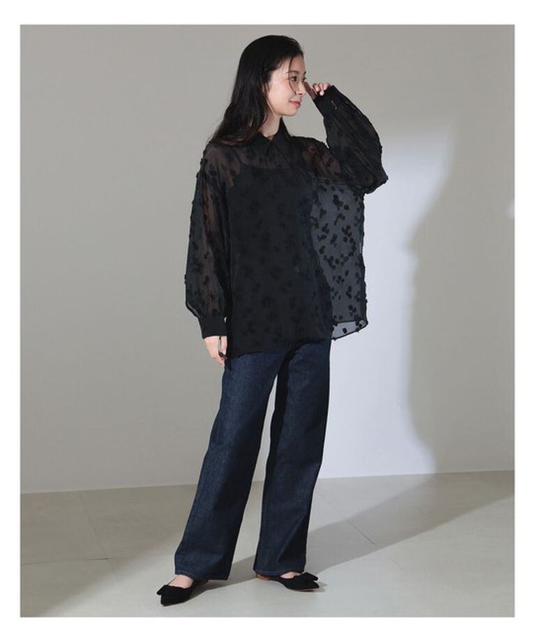 Demi-Luxe BEAMS 「シアーカット ジャガード ブラウス」|シャツ・ブラウス|