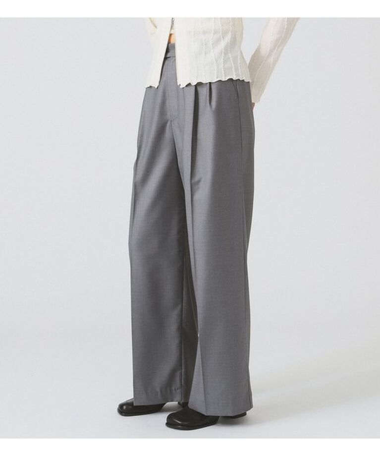 Ray BEAMS 「2タック ワイド パンツ」|スラックス|GREY