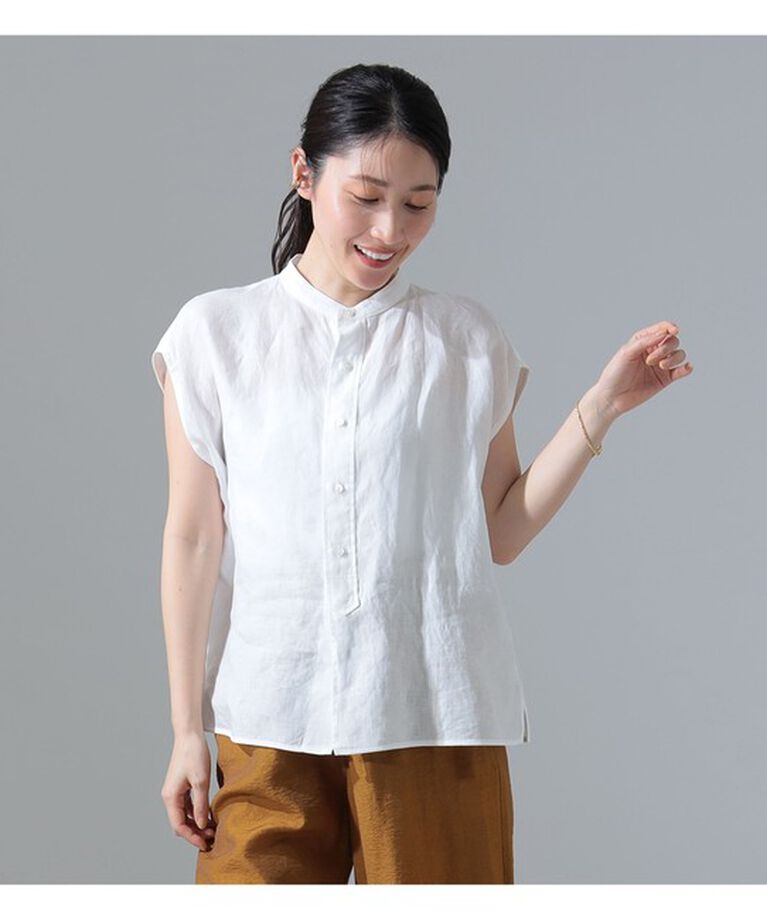 Demi-Luxe BEAMS 「TICCA / リネン フレンチスリーブ シャツ」|シャツ・ブラウス|