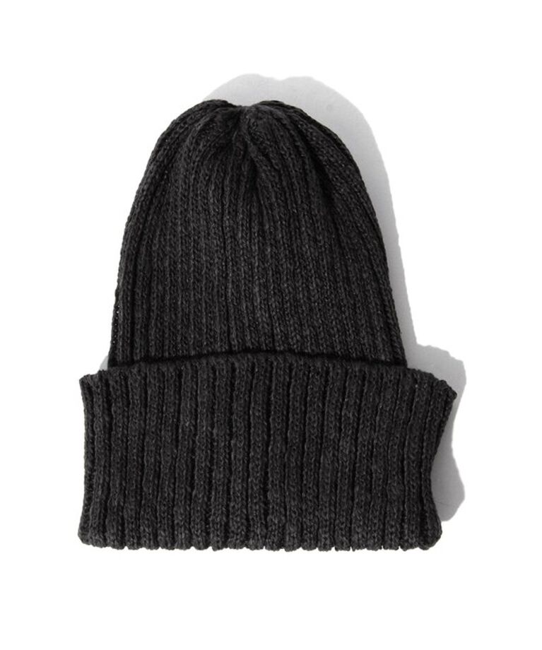 BEAMS「BEAMS PLUS / コットン リネン ワッチキャップ」|ニット帽|BLACK