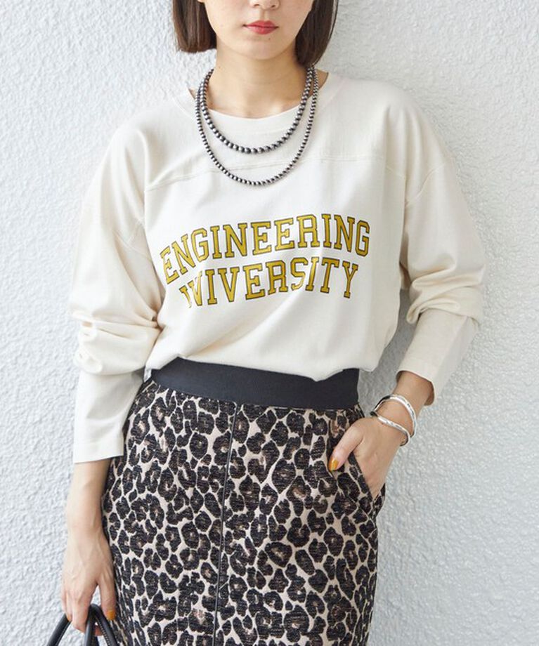 SHIPS for women「〈洗濯機可能〉Odub:フットボール TEE◇」|Tシャツ・カットソー|