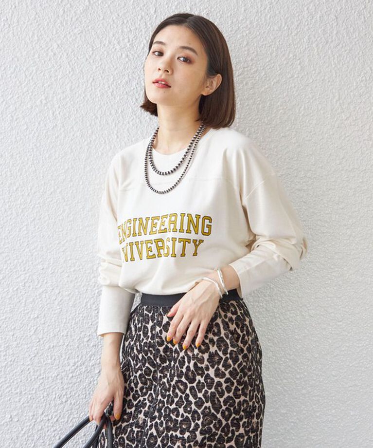 SHIPS for women「〈洗濯機可能〉Odub:フットボール TEE◇」|Tシャツ・カットソー|