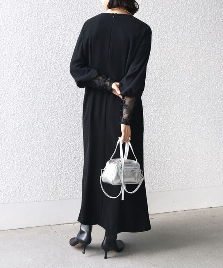 SHIPS for women「【SHIPS別注】kaene:〈セレモニー対応可〉ブラック フォーマル レース スリーブ ワンピース」|ワンピース|