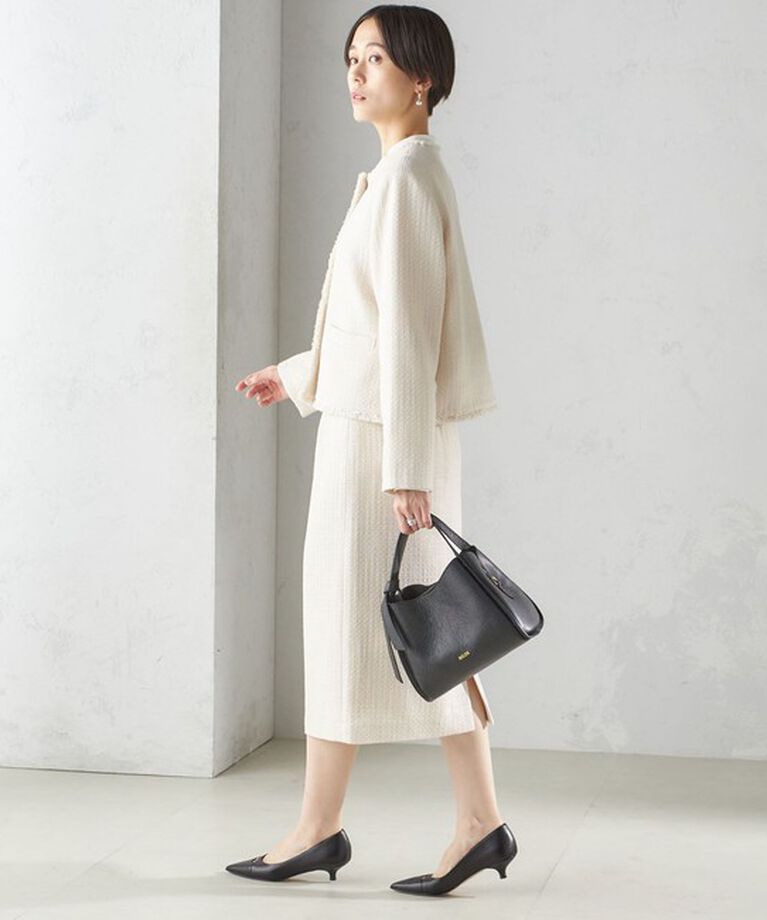 SHIPS for women「〈セレモニー対応可〉スラブ ツイード ノーカラー ジャケット（セットアップ対応）」|ノーカラージャケット|