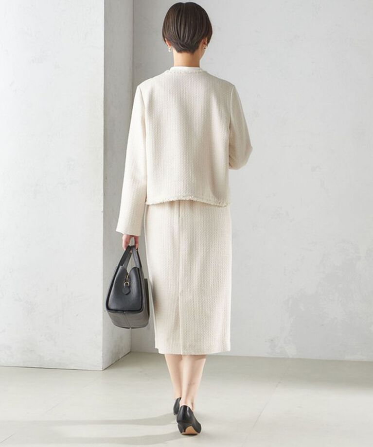SHIPS for women「〈セレモニー対応可〉スラブ ツイード ノーカラー ジャケット（セットアップ対応）」|ノーカラージャケット|