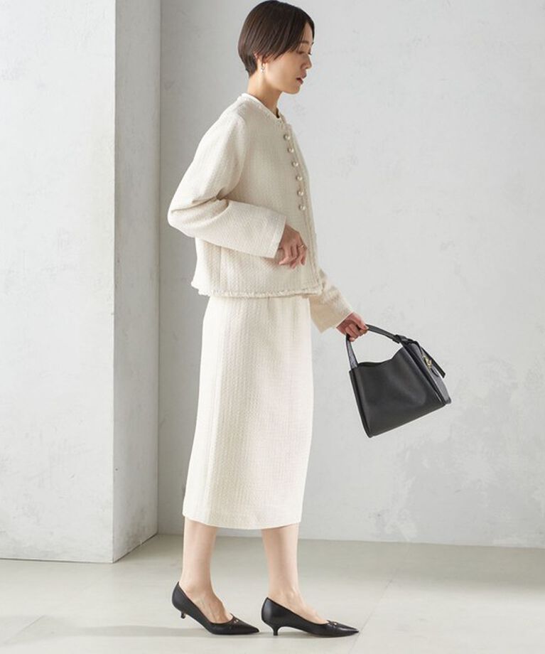 SHIPS for women「〈セレモニー対応可〉スラブ ツイード ノーカラー ジャケット（セットアップ対応）」|ノーカラージャケット|