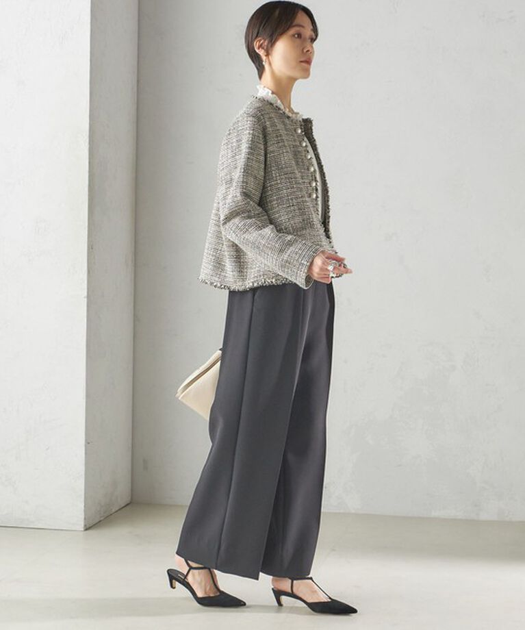 SHIPS for women「〈セレモニー対応可〉スラブ ツイード ノーカラー ジャケット（セットアップ対応）」|ノーカラージャケット|