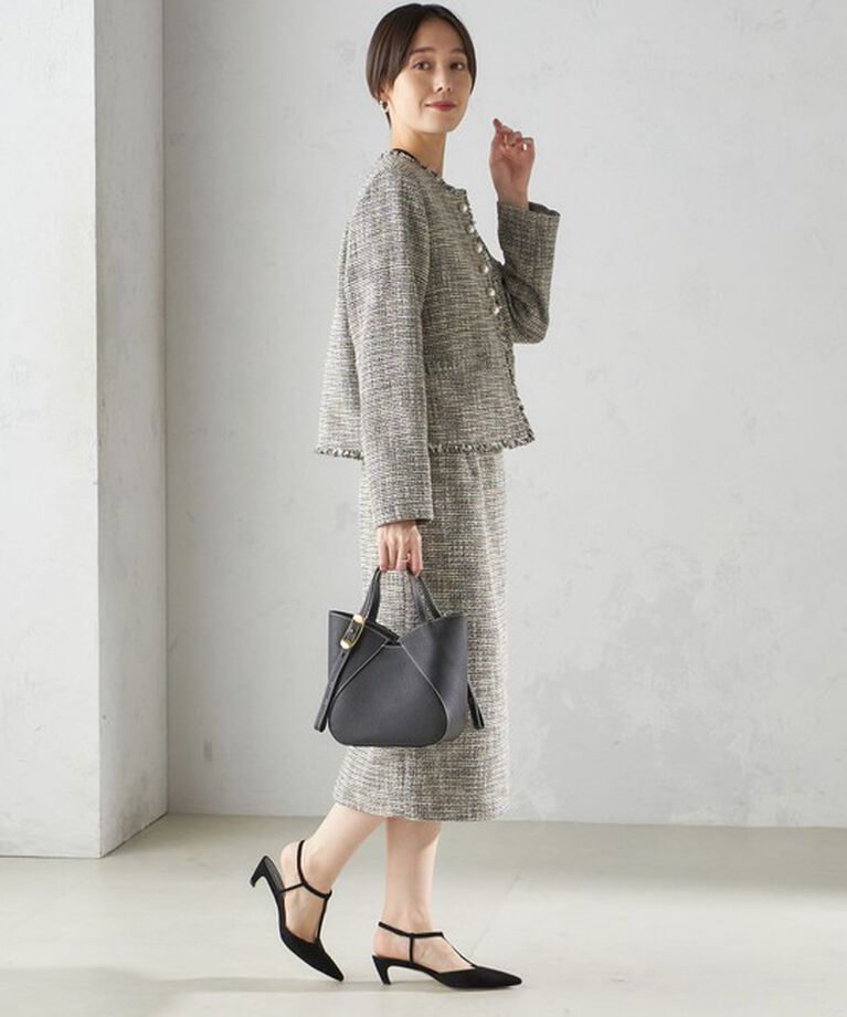 SHIPS for women「〈セレモニー対応可〉スラブ ツイード ノーカラー ジャケット（セットアップ対応）」|ノーカラージャケット|