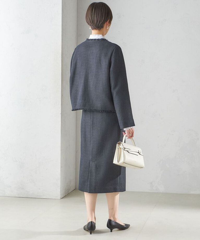 SHIPS for women「〈セレモニー対応可〉スラブ ツイード ノーカラー ジャケット（セットアップ対応）」|ノーカラージャケット|