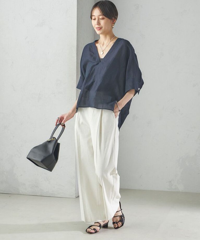 SHIPS for women「〈手洗い可能 〉ドライオックス フロント タック ストレート パンツ 25SS」|その他|