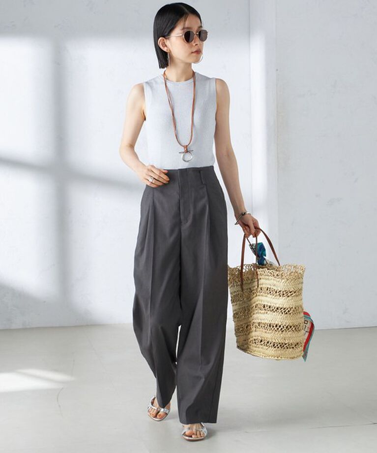 SHIPS for women「〈手洗い可能 〉ドライオックス フロント タック ストレート パンツ 25SS」|その他|