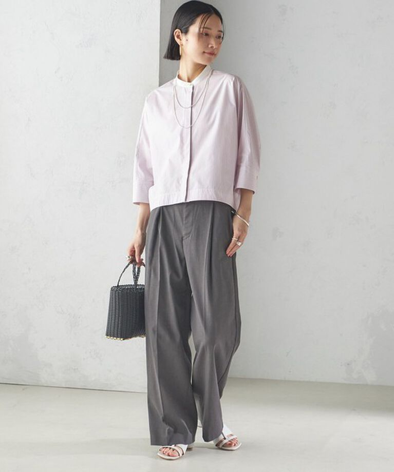 SHIPS for women「〈手洗い可能 〉ドライオックス フロント タック ストレート パンツ 25SS」|その他|