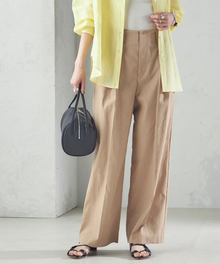 SHIPS for women「〈手洗い可能 〉ドライオックス フロント タック ストレート パンツ 25SS」|その他|ベージュ