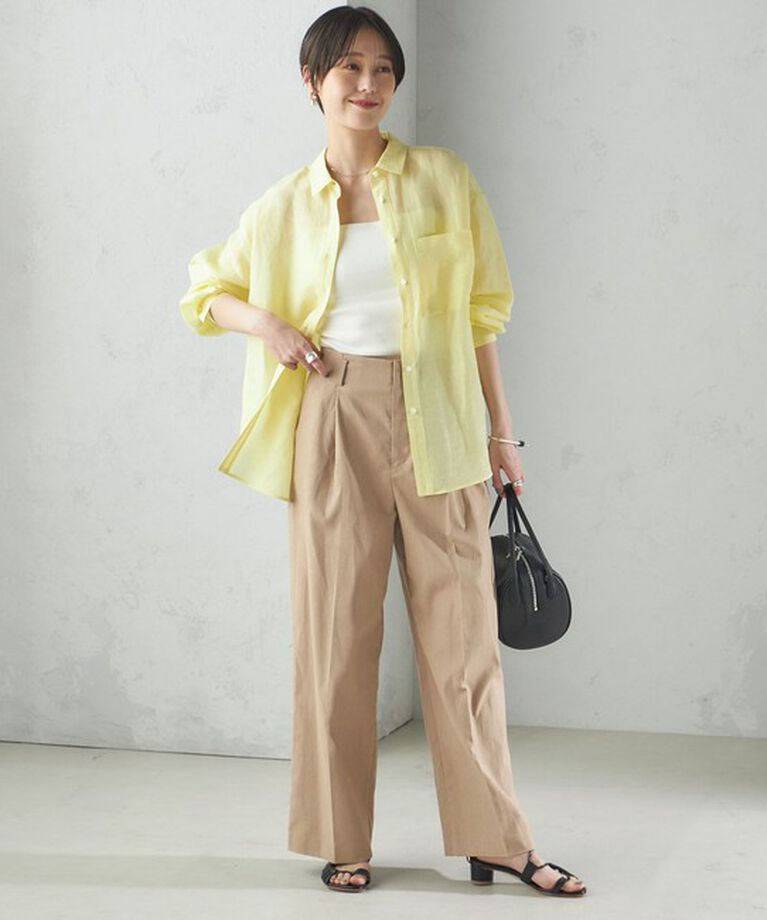SHIPS for women「〈手洗い可能 〉ドライオックス フロント タック ストレート パンツ 25SS」|その他|