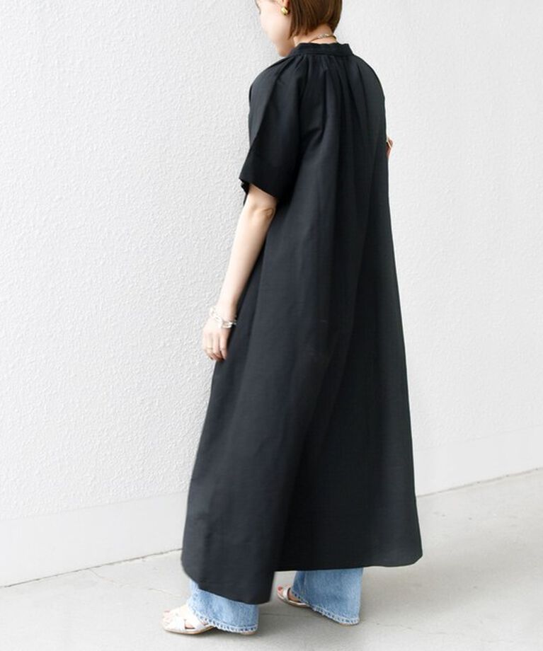 SHIPS for women「Fanaka:〈手洗い可能〉Vネック カフタン ロング ワンピース」|ワンピース|