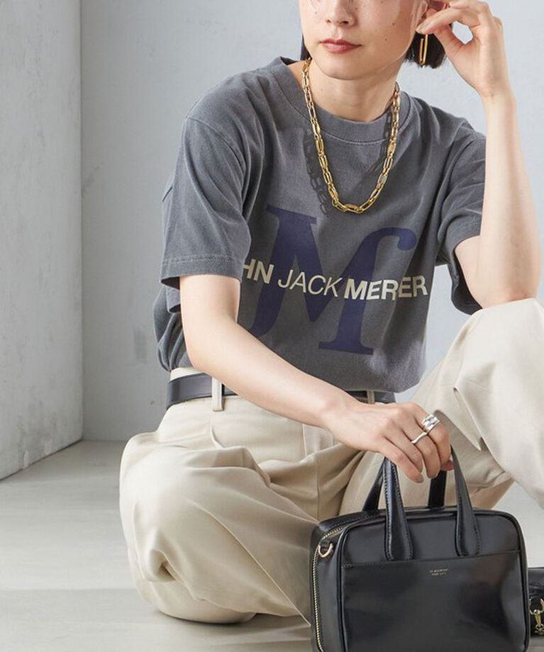 SHIPS for women「J.J.MERCER:〈洗濯機可能〉プリント TEE」|Tシャツ・カットソー|ダークグレー