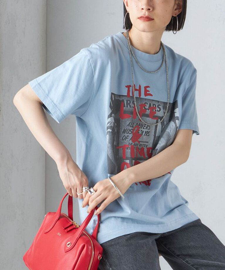 SHIPS for women「J.J.MERCER:〈洗濯機可能〉プリント TEE」|Tシャツ・カットソー|ライトブルー