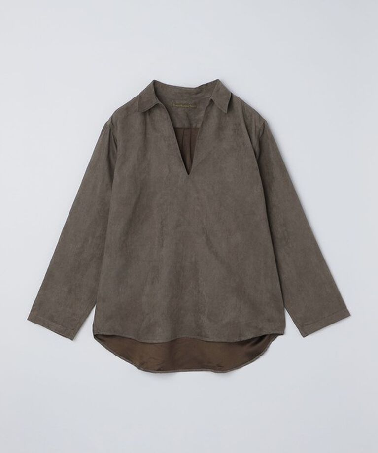 SHIPS「BENCH MARKING SHIRT: スキッパー ポリエステル フェイクスエード シャツ」|シャツ・ブラウス|