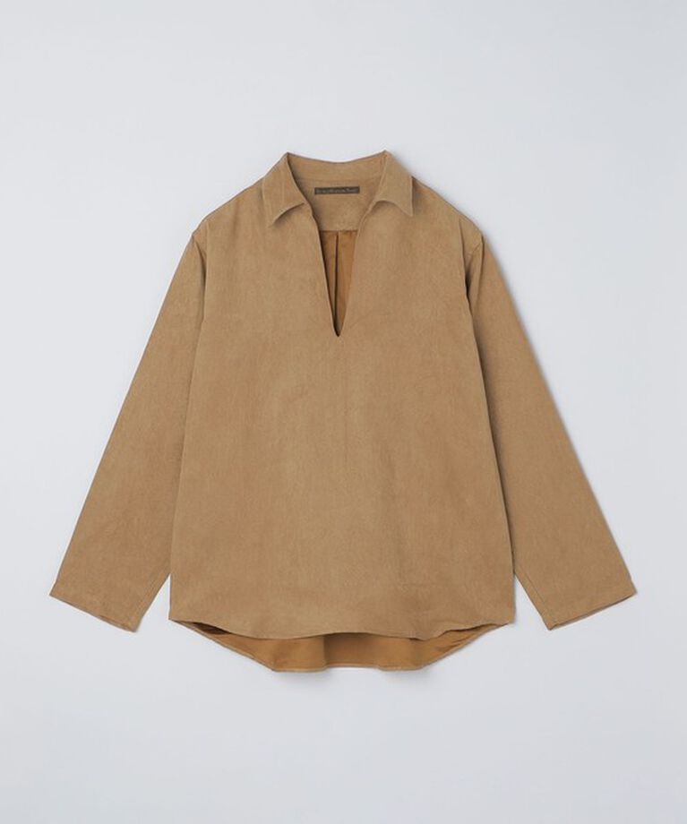 SHIPS「BENCH MARKING SHIRT: スキッパー ポリエステル フェイクスエード シャツ」|シャツ・ブラウス|
