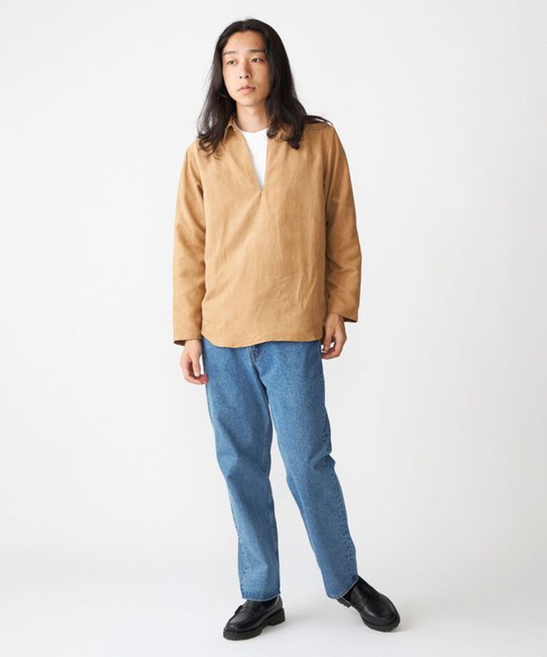 SHIPS「BENCH MARKING SHIRT: スキッパー ポリエステル フェイクスエード シャツ」|シャツ・ブラウス|
