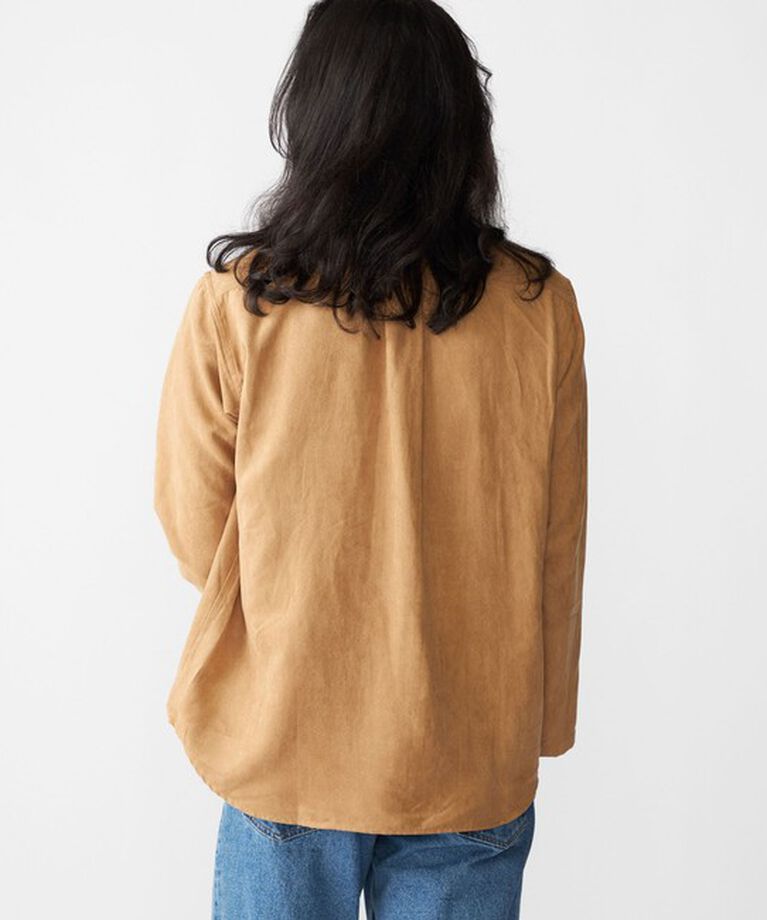 SHIPS「BENCH MARKING SHIRT: スキッパー ポリエステル フェイクスエード シャツ」|シャツ・ブラウス|