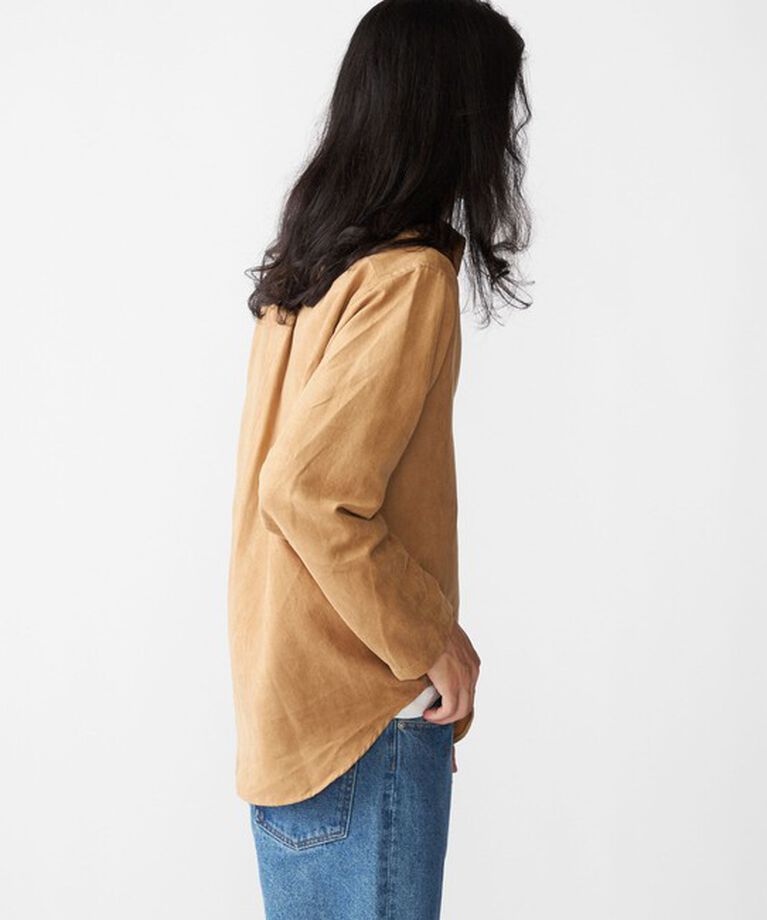 SHIPS「BENCH MARKING SHIRT: スキッパー ポリエステル フェイクスエード シャツ」|シャツ・ブラウス|