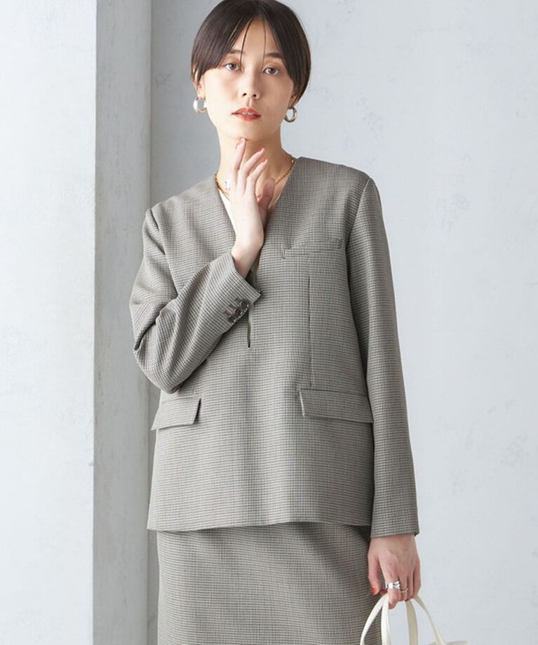 SHIPS for women「ウール混 チェック プルオーバー ジャケット（セットアップ対応）」|その他|