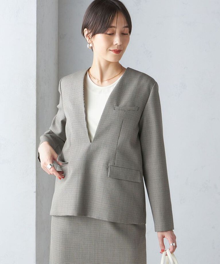SHIPS for women「ウール混 チェック プルオーバー ジャケット（セットアップ対応）」|その他|