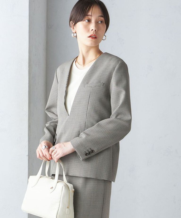 SHIPS for women「ウール混 チェック プルオーバー ジャケット（セットアップ対応）」|その他|