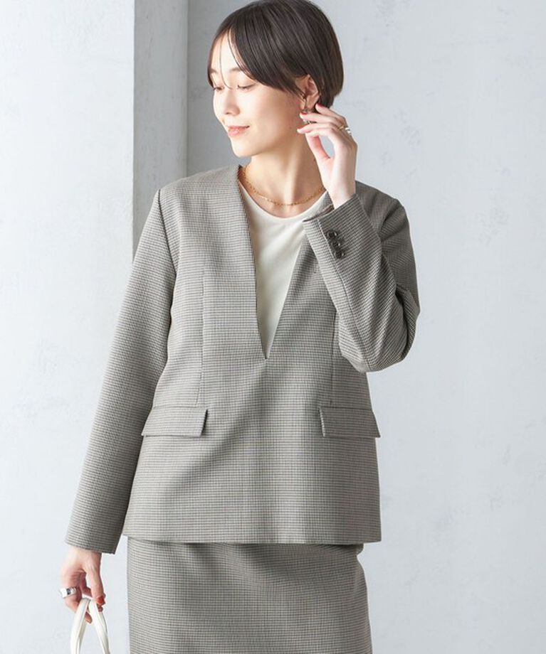 SHIPS for women「ウール混 チェック プルオーバー ジャケット（セットアップ対応）」|その他|