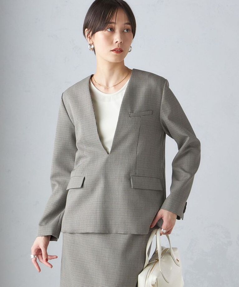 SHIPS for women「ウール混 チェック プルオーバー ジャケット（セットアップ対応）」|その他|