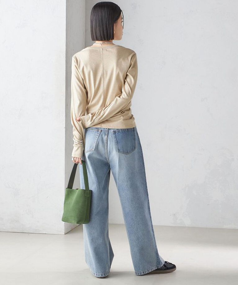 SHIPS for women「〈洗濯機可能〉シャイニー ストレッチ クルーネック カットソー」|Tシャツ・カットソー|