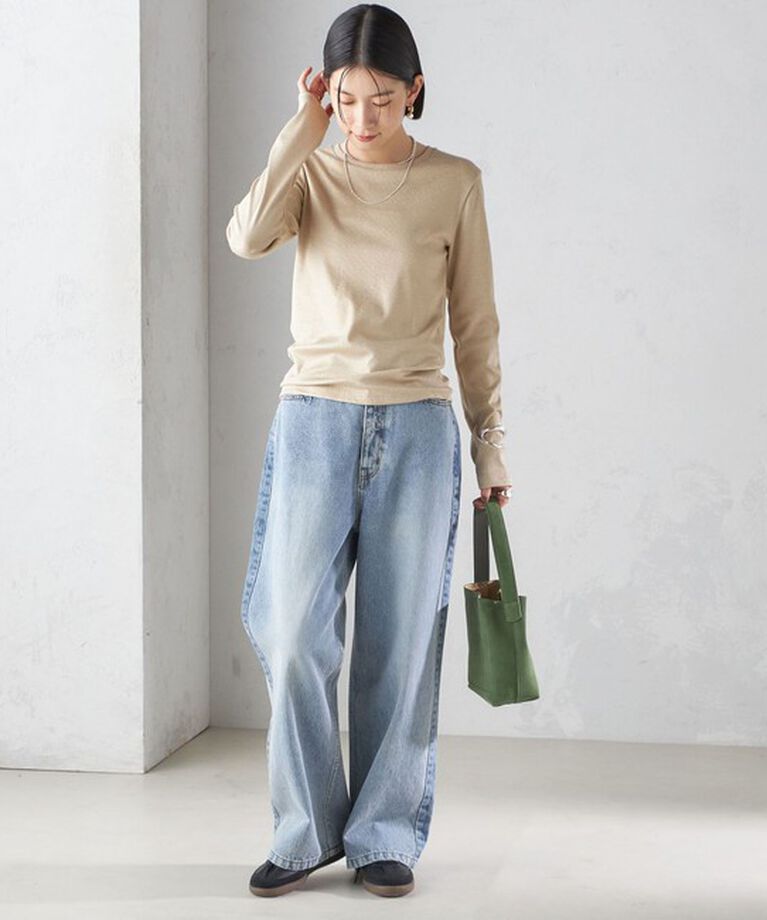 SHIPS for women「〈洗濯機可能〉シャイニー ストレッチ クルーネック カットソー」|Tシャツ・カットソー|