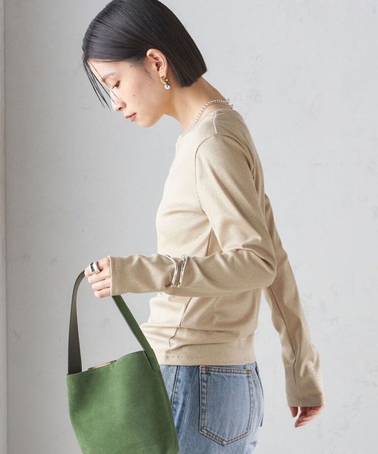 SHIPS for women「〈洗濯機可能〉シャイニー ストレッチ クルーネック カットソー」|Tシャツ・カットソー|