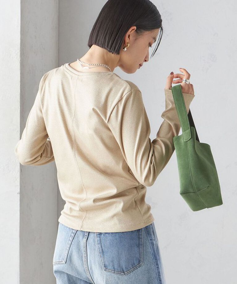 SHIPS for women「〈洗濯機可能〉シャイニー ストレッチ クルーネック カットソー」|Tシャツ・カットソー|