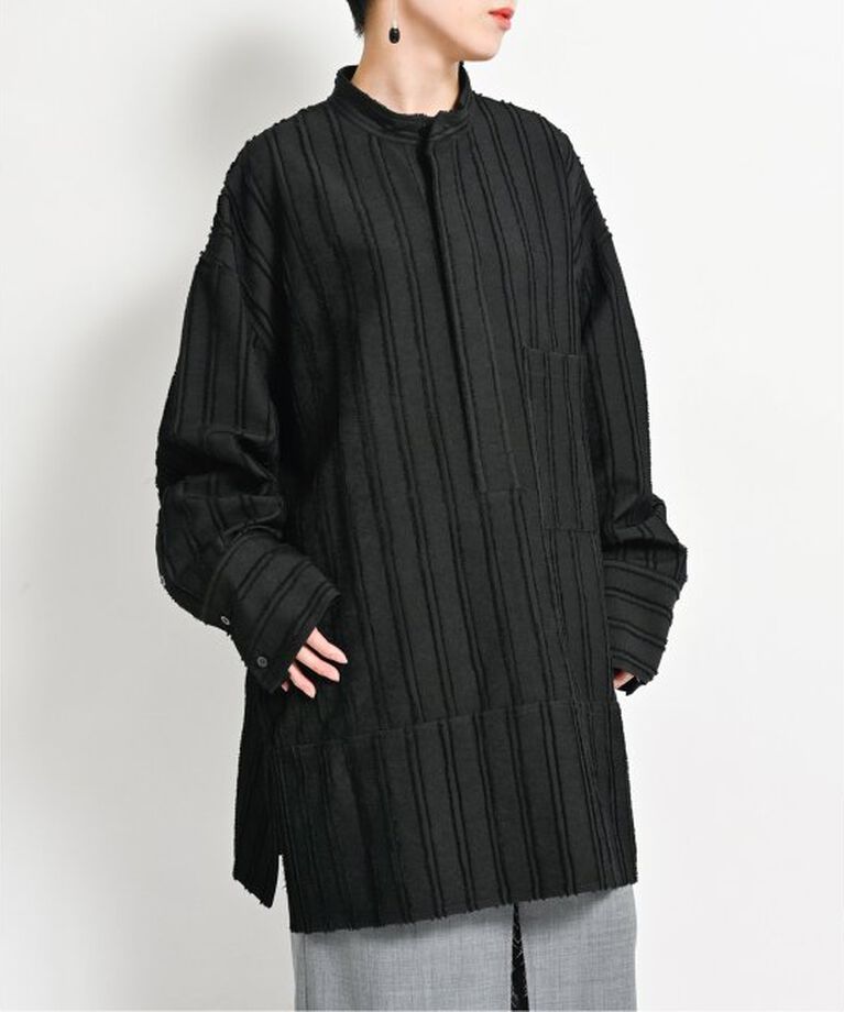  「BAND COLLAR POCKET シャツ」|シャツ・ブラウス|ブラック
