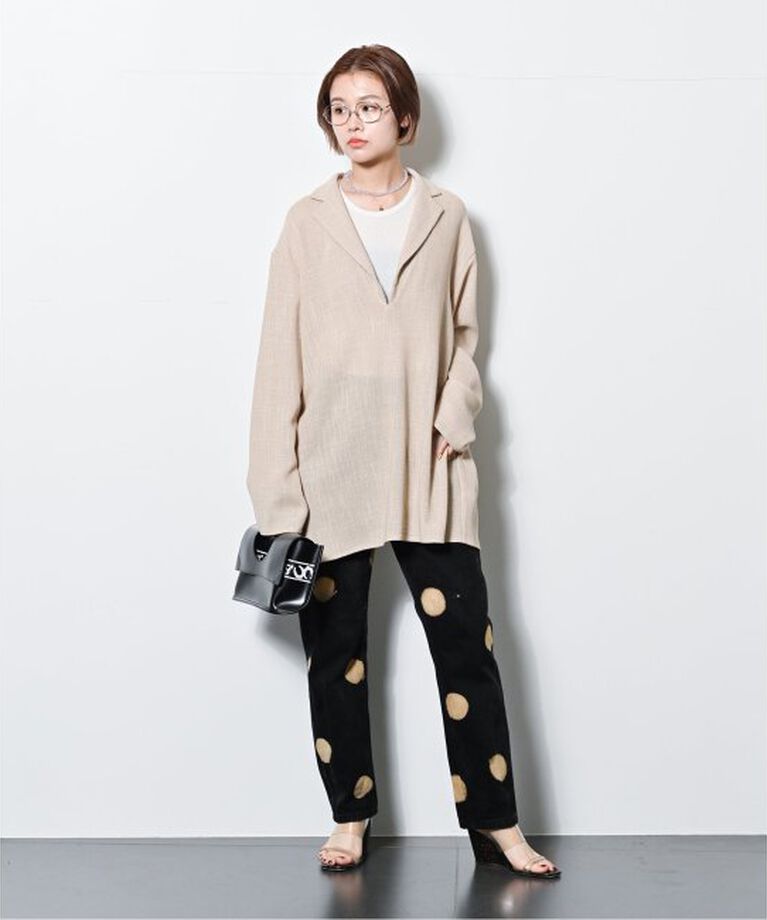  「MIOSMOKEY KARAMI JK LAPEL ST 251ST001-A：ブラウス」|シャツ・ブラウス|