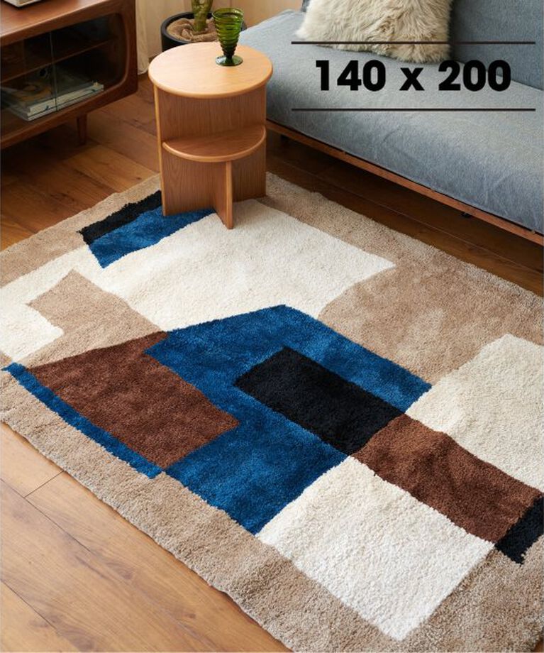 journal standard Furniture「《予約》GEOMETRIC RUG 140×200　ジオメトリックラグ」|その他|ブルー
