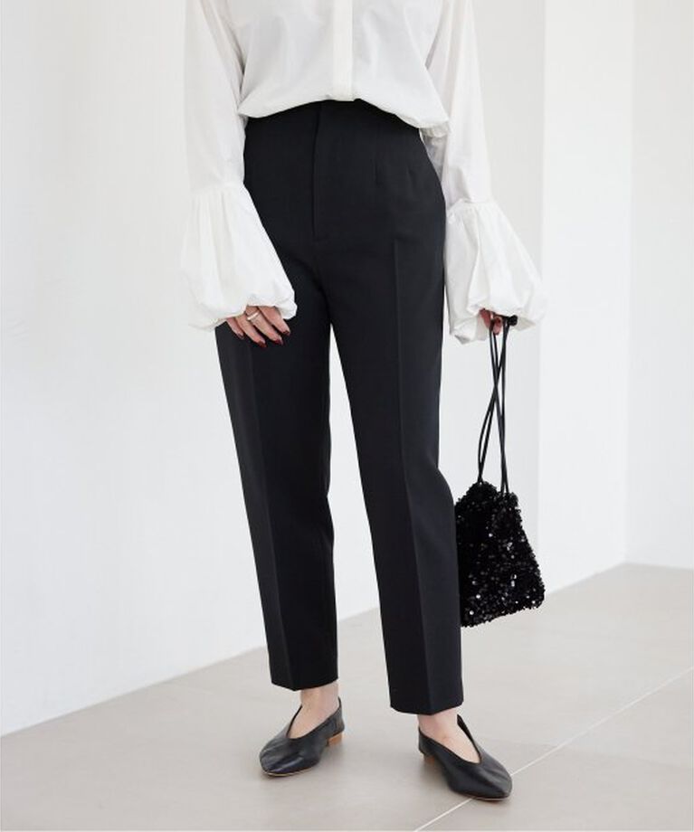 SLOBE IENA「《WEB限定》petiteハイウエストテーパードパンツ」|スラックス|