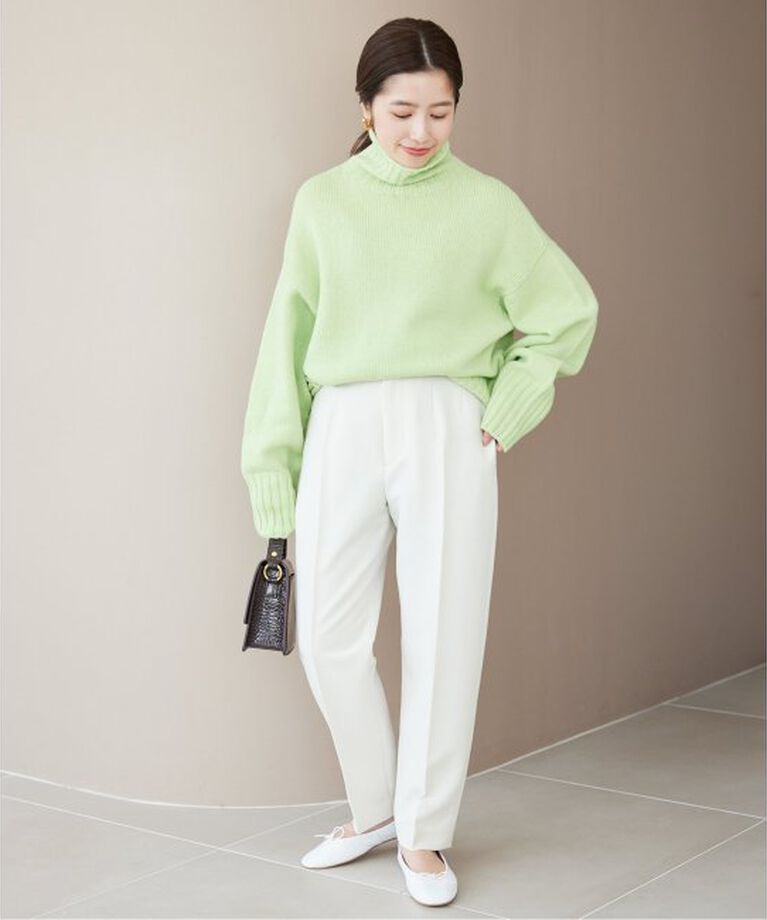 SLOBE IENA「《WEB限定》petiteハイウエストテーパードパンツ」|スラックス|