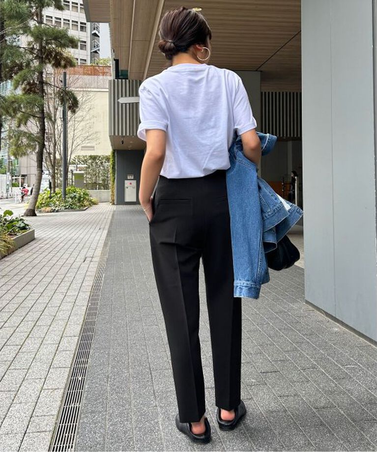 SLOBE IENA「《WEB限定》petiteハイウエストテーパードパンツ」|スラックス|