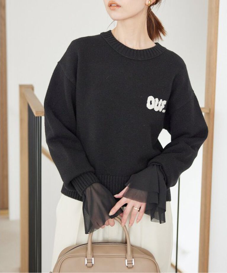 SLOBE IENA「《追加》ラッフルスリーブチュールプルオーバー」|Tシャツ・カットソー|