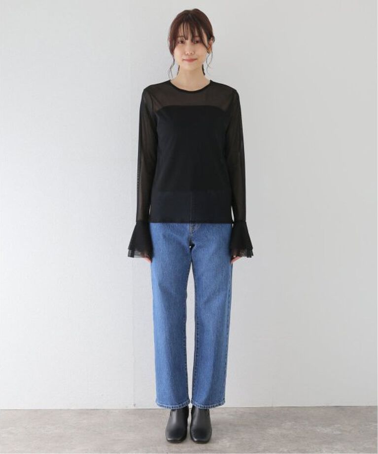 SLOBE IENA「《追加》ラッフルスリーブチュールプルオーバー」|Tシャツ・カットソー|