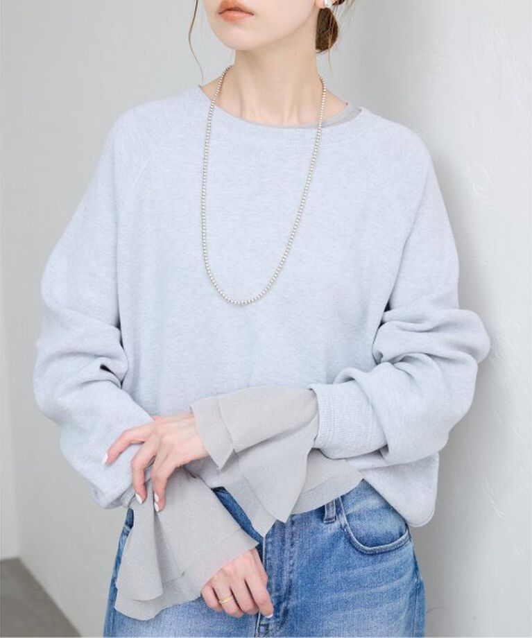 SLOBE IENA「《追加》ラッフルスリーブチュールプルオーバー」|Tシャツ・カットソー|