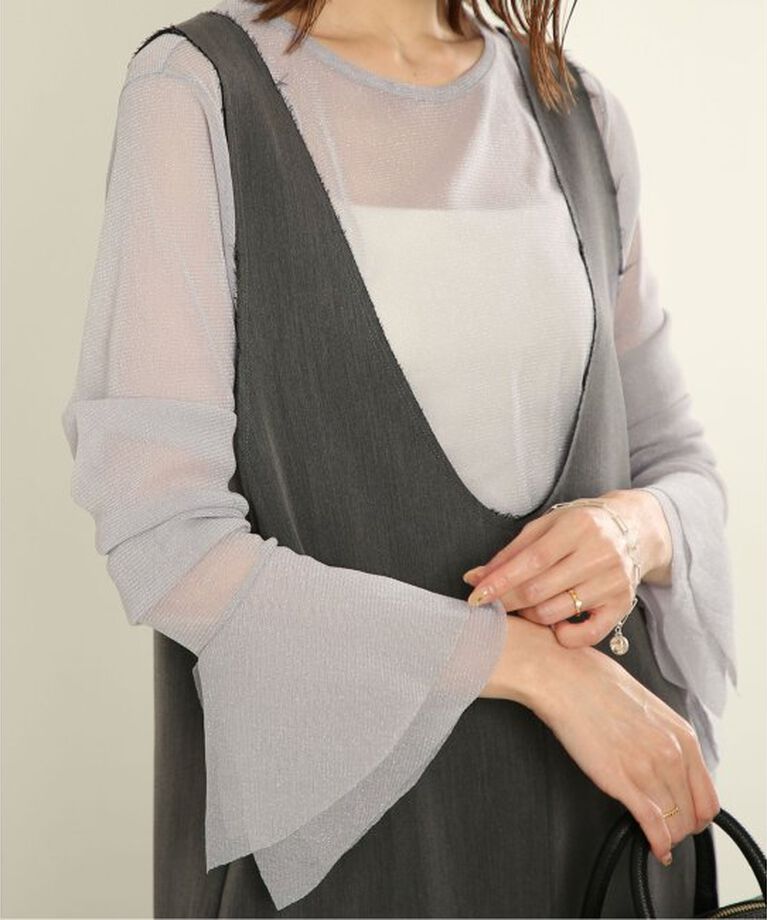 SLOBE IENA「《追加》ラッフルスリーブチュールプルオーバー」|Tシャツ・カットソー|