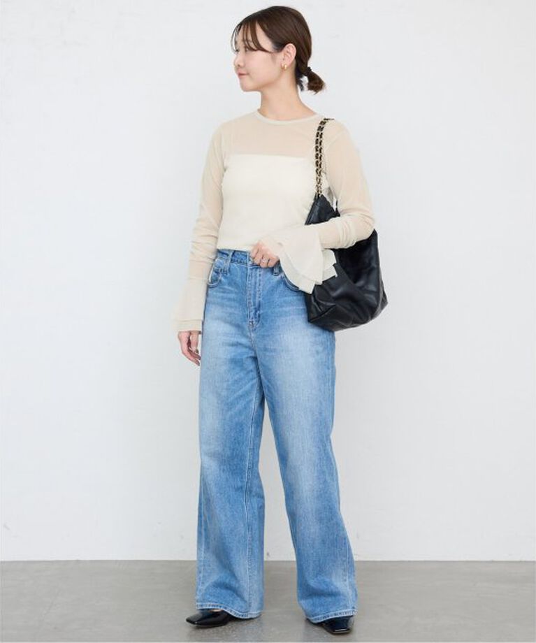 SLOBE IENA「《追加》ラッフルスリーブチュールプルオーバー」|Tシャツ・カットソー|