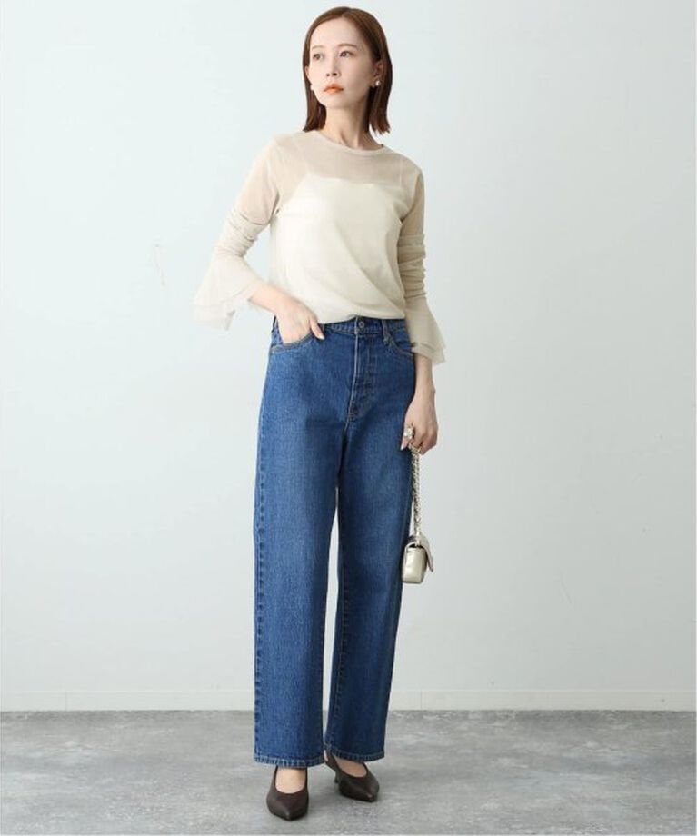 SLOBE IENA「《追加》ラッフルスリーブチュールプルオーバー」|Tシャツ・カットソー|