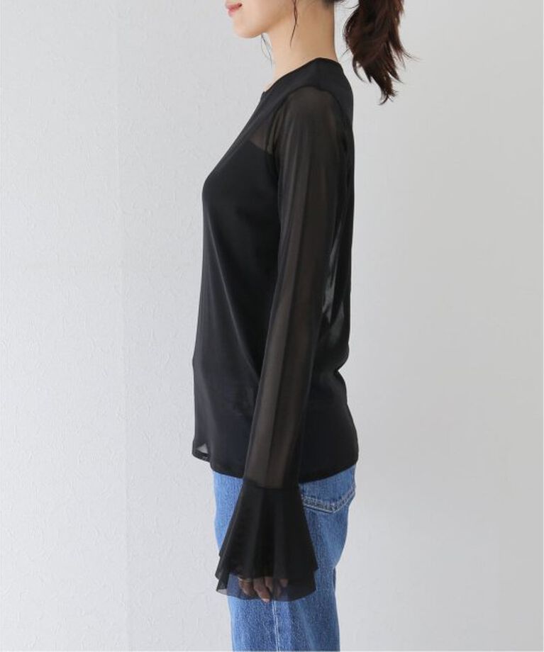 SLOBE IENA「《追加》ラッフルスリーブチュールプルオーバー」|Tシャツ・カットソー|
